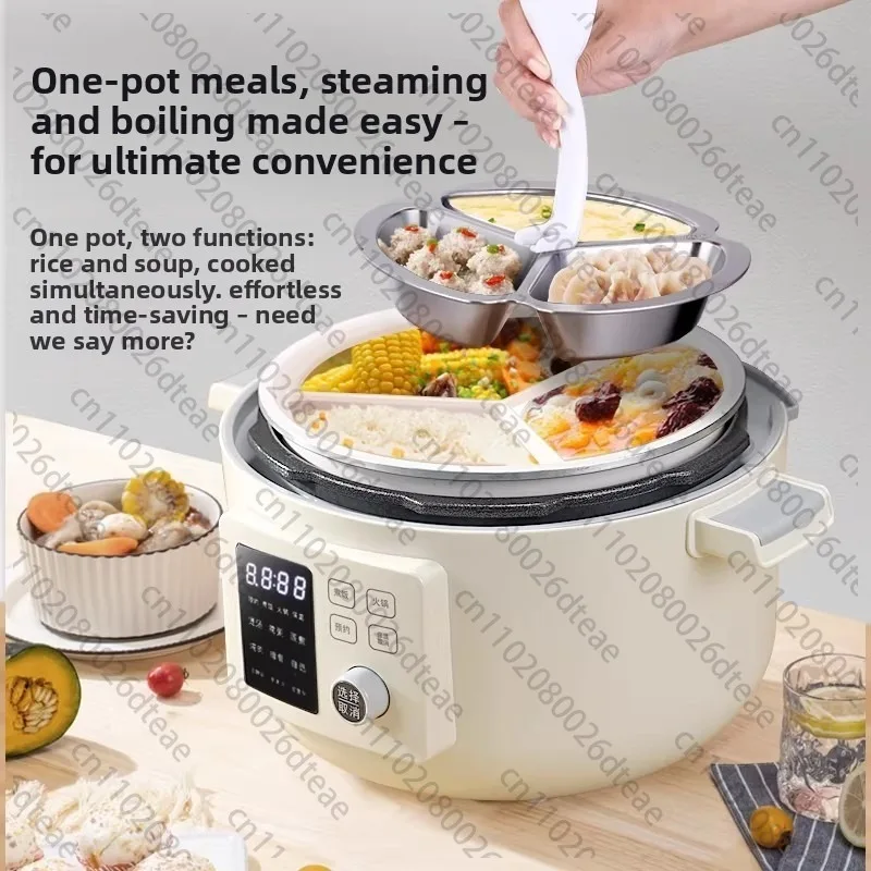 Multifunctional Rice Cooker & Electric Pressure Cooker 4/5L Fully Automatic Home Pressure Cooker three grid pot
