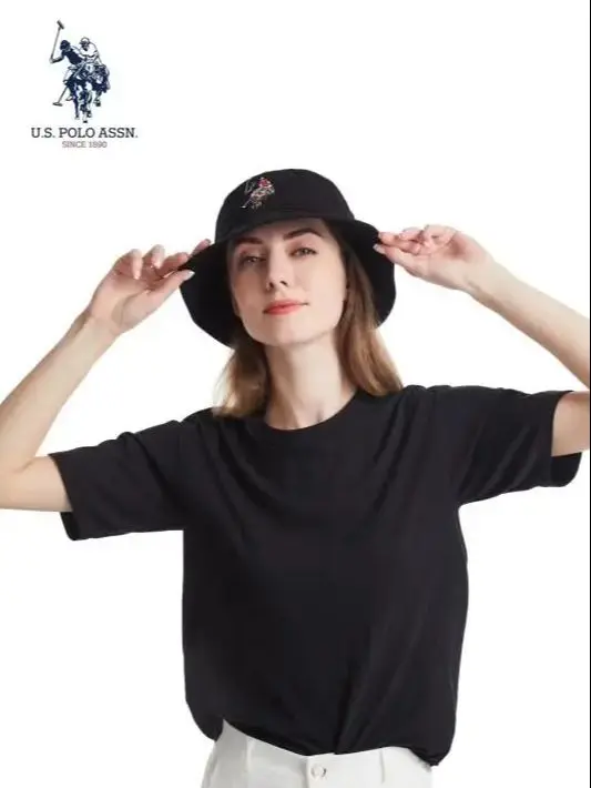 U.S.POLO ASSN.2024-Chapeau de couple en coton, quatre saisons, noir et blanc, tendance sauvage, chapeaux de soleil pour hommes et femmes, nouveau