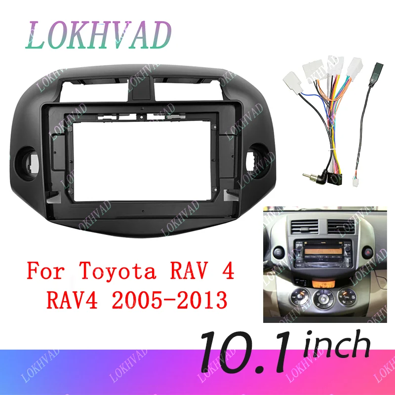 10.1 Inch For Toyota RAV4 RAV 4 2005-2013 Car Radio Stereo Android MP5 GPS Player 2 Din Head Unit Fascia Panel Dash Frame Cover