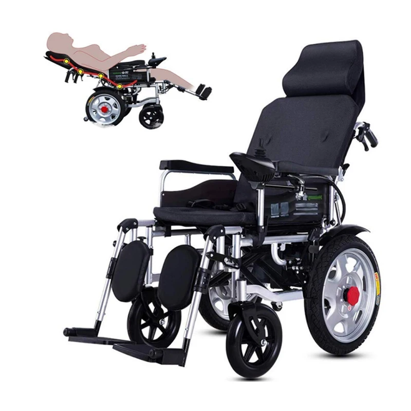 Lightweight Compact Aluminum Alloy Electric Wheelchair With Fast-Folding Travel All-Terrain Features Lithium Battery