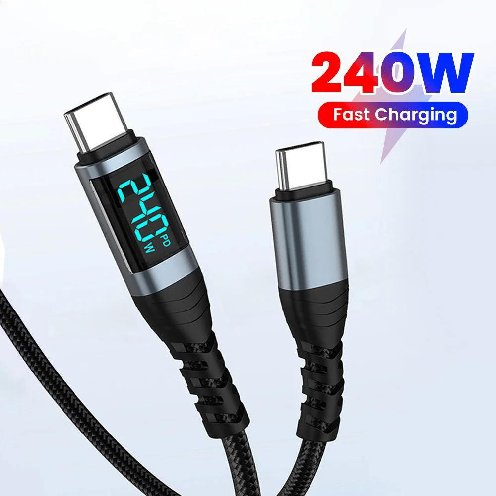 PD 240W USB C Cable Fast Charging Phone Charger Data Cord For iPhone 16 Samsung Xiaomi Huawei Type C to Type C Quick Charge Wire