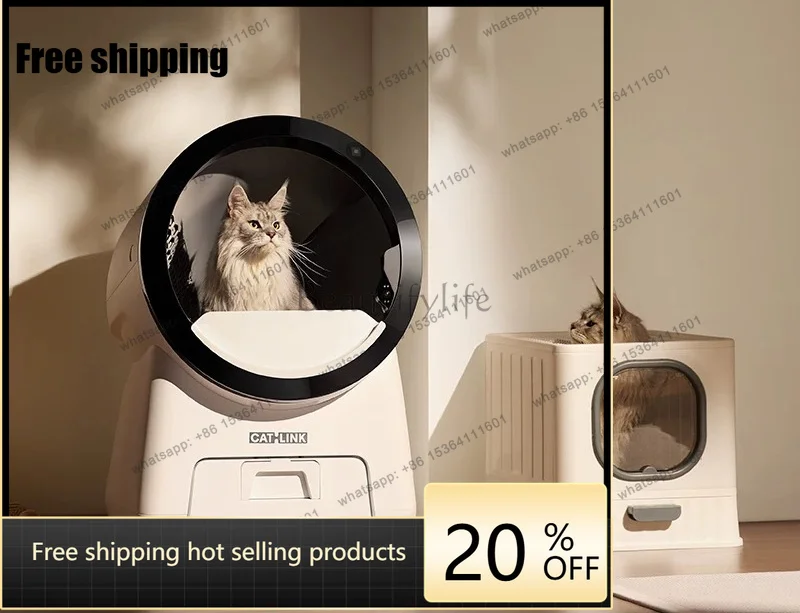 Factory Direct HOT automatic cat litter box oversized deodoran*******al camera monitoring automatic sand cat toilet