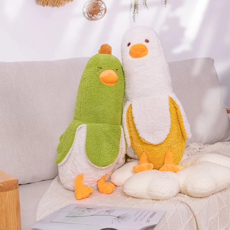 New 1pc 50cm/70cm Creative Banana Duck Plush Toys Pillow Soft Down Cotton Cartoon Sleeping Home Sofa Bed Decoration Girl Gifts