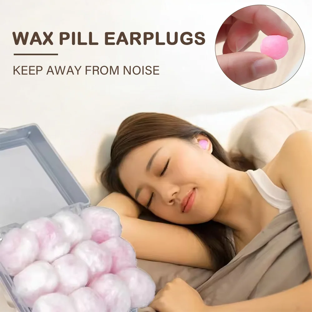 

12/24PCS Soft Wax Cotton Earplugs Noise Reduction Ear Plugs Travel Sleep Pocket Kneadable Plugs Swimming Snoring Airplane