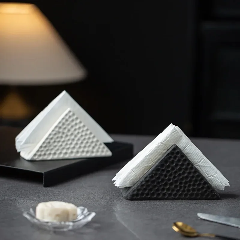 Minimalist Creative Ceramic Napkin Holder Home Restaurant Hotel Cafe Tissue Rack Napkin Stand Storage Organizer Desktop Ornament view 3