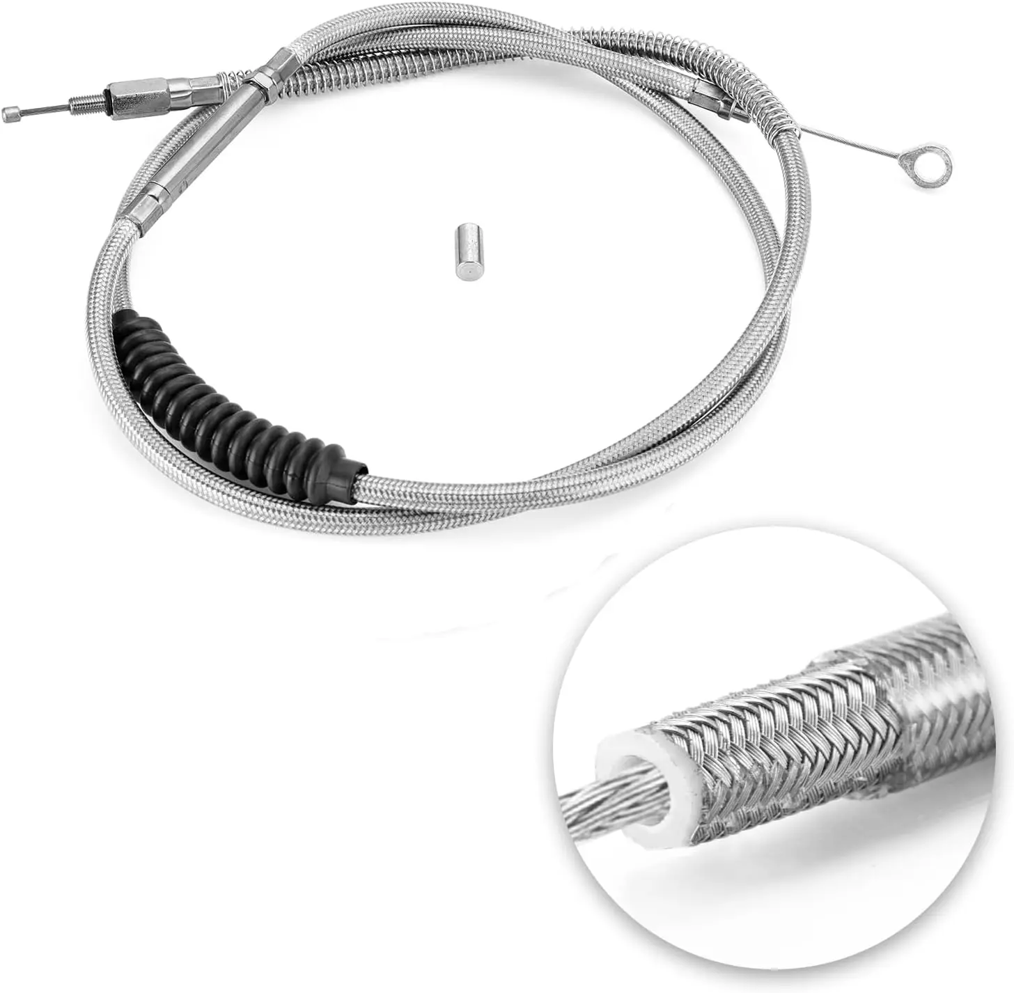 

68 11/16" Stainless Steel Braided Extended Length Clutch Cable Compatible with Harley Dyna 1991-2005 Fit Touring Electra Glide R