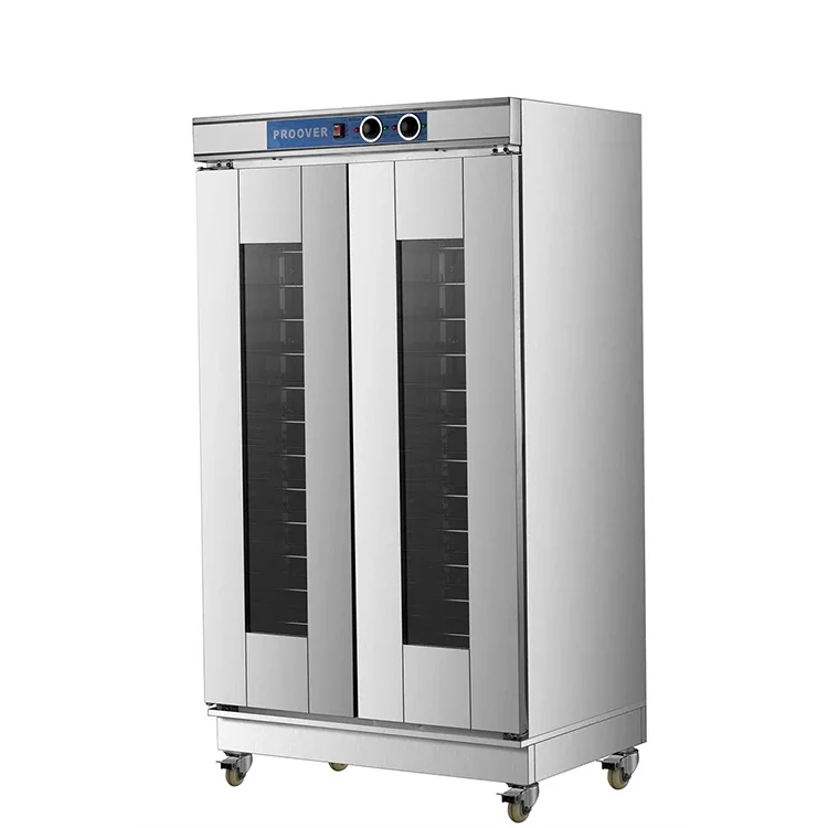 

Double Door 24 Tray Cake Pizza Dough Proofer Fermentation Cabinet Bread Dough Proofing Machine for Bakery