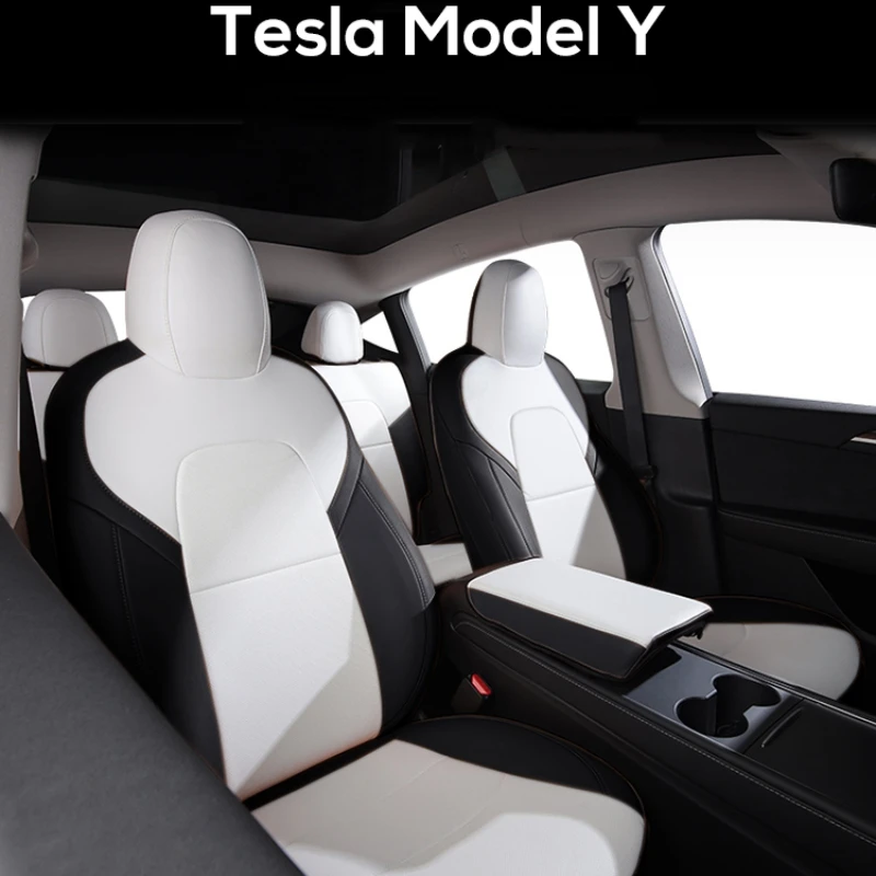 

For Tesla Model Y Custom Fit Car Seat Cover Accessories for Tesla Y 360 Degree Full Covered Durable Nappa Leather Seat Cover