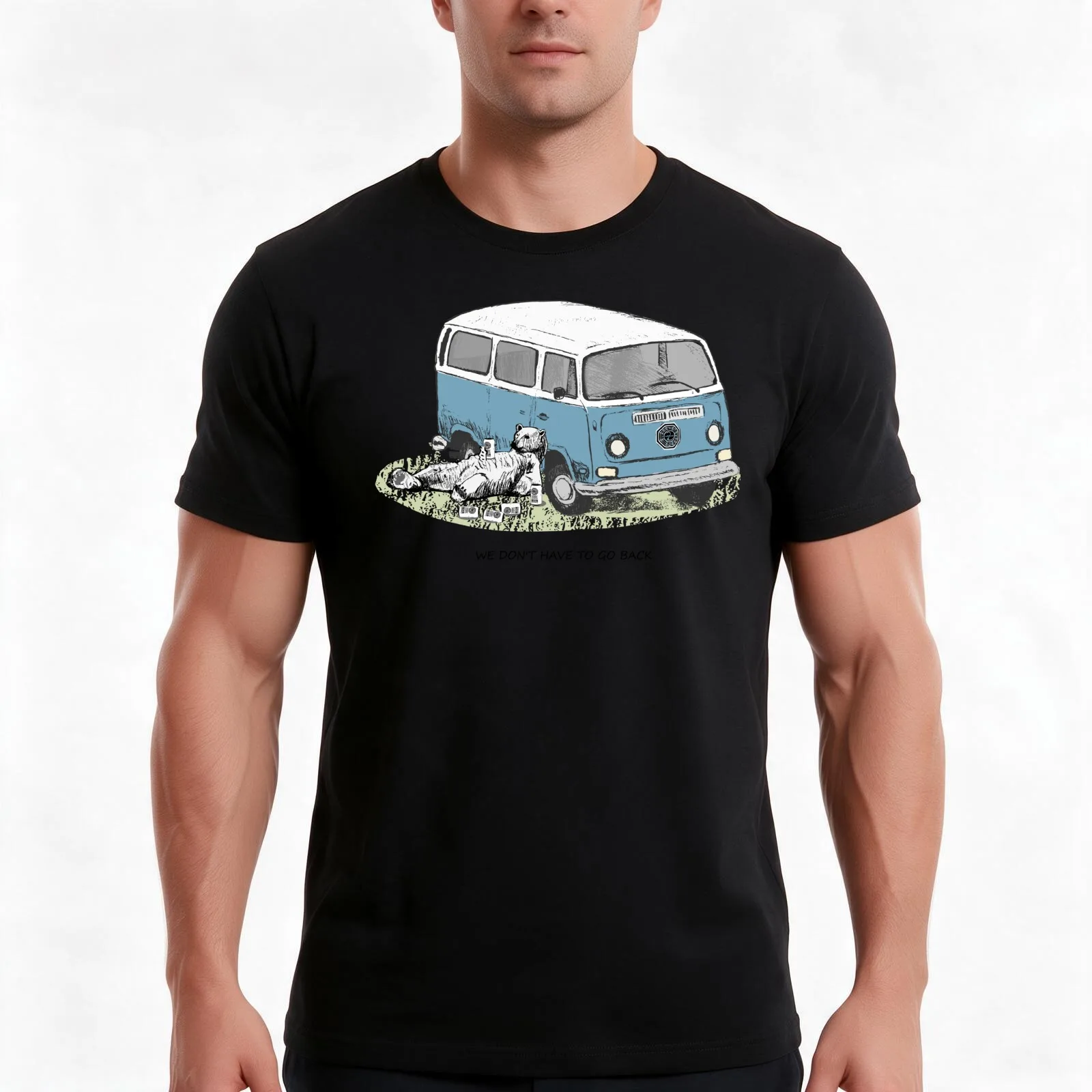 LOST BEAR - DHARMA BEER T-Shirt, Summer Casual Cotton Tee, Oversized Streetwear Tops, Vintage Graphic Print, Unisex Men Women