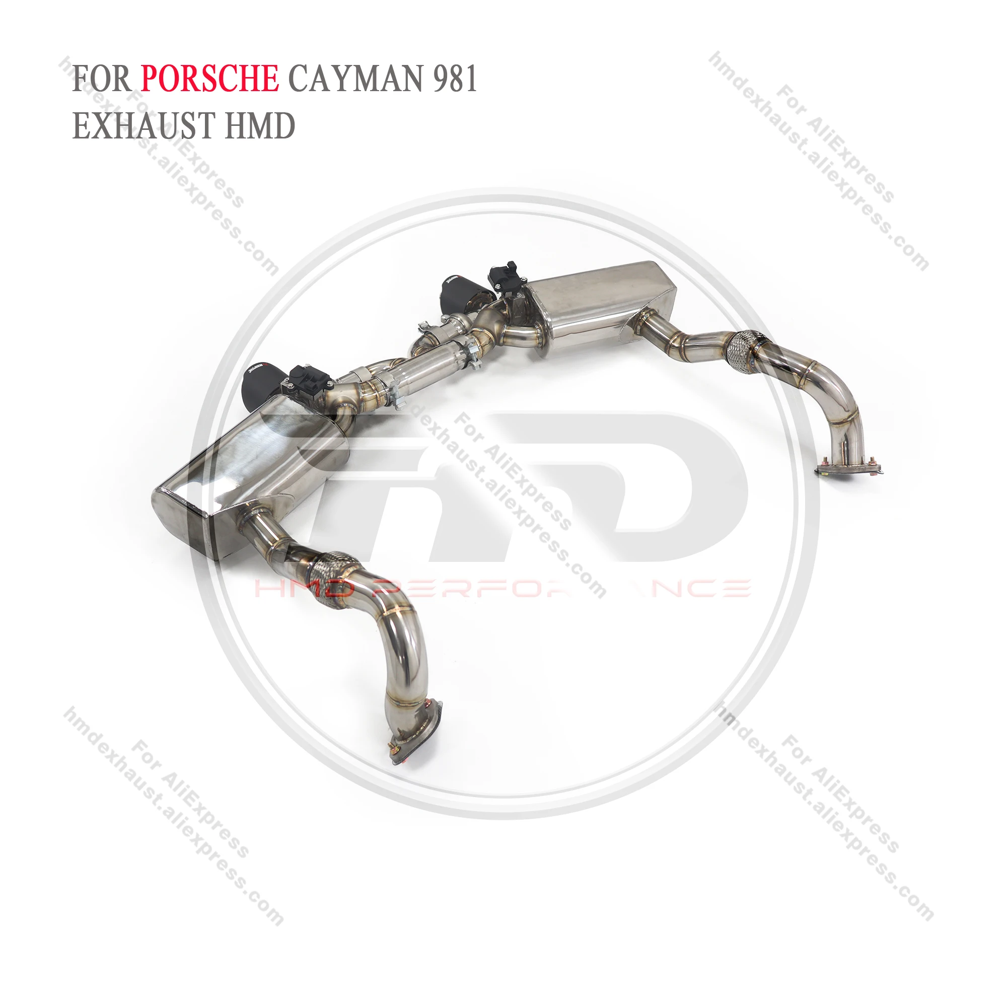 HMD Stainless Steel Exhaust System Performance Catback For Porsche Cayman Boxster 981 2013-2016 Muffler With Valve tips