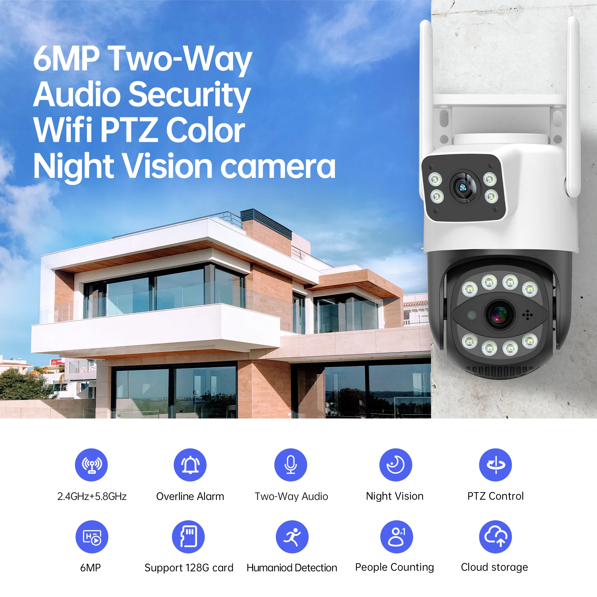 Imagem -05 - Câmera 4g com Cartão Sim 6mp 3k Tela Dupla Lente Dupla 2.4 5.8g Wi-fi ip Ambiente Externo à Prova Dágua Ptz Cctv Proteção de Segurança