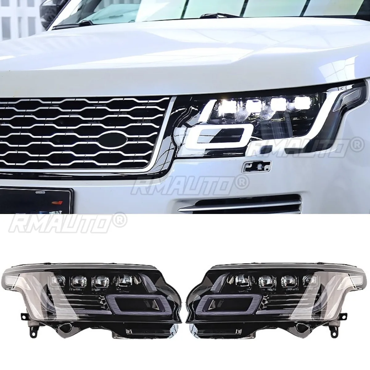 Dynamic Headlight Headlamp Daytime Running Light Low High Beam Chin Body Kit For Range Rover Executive 2013-2017 Car Accessories