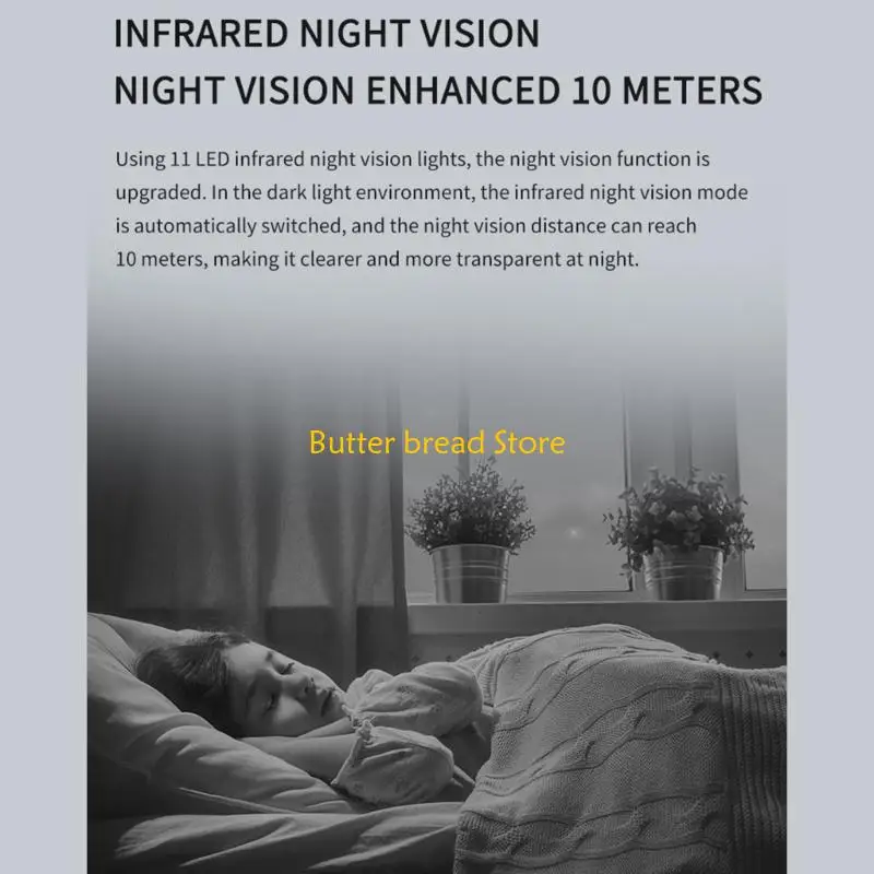 

W89C Indoor Security Camera Wireless Baby Monitor Support Night-Vision 2-Way Intercom Motion Detection and Real-time Alerts