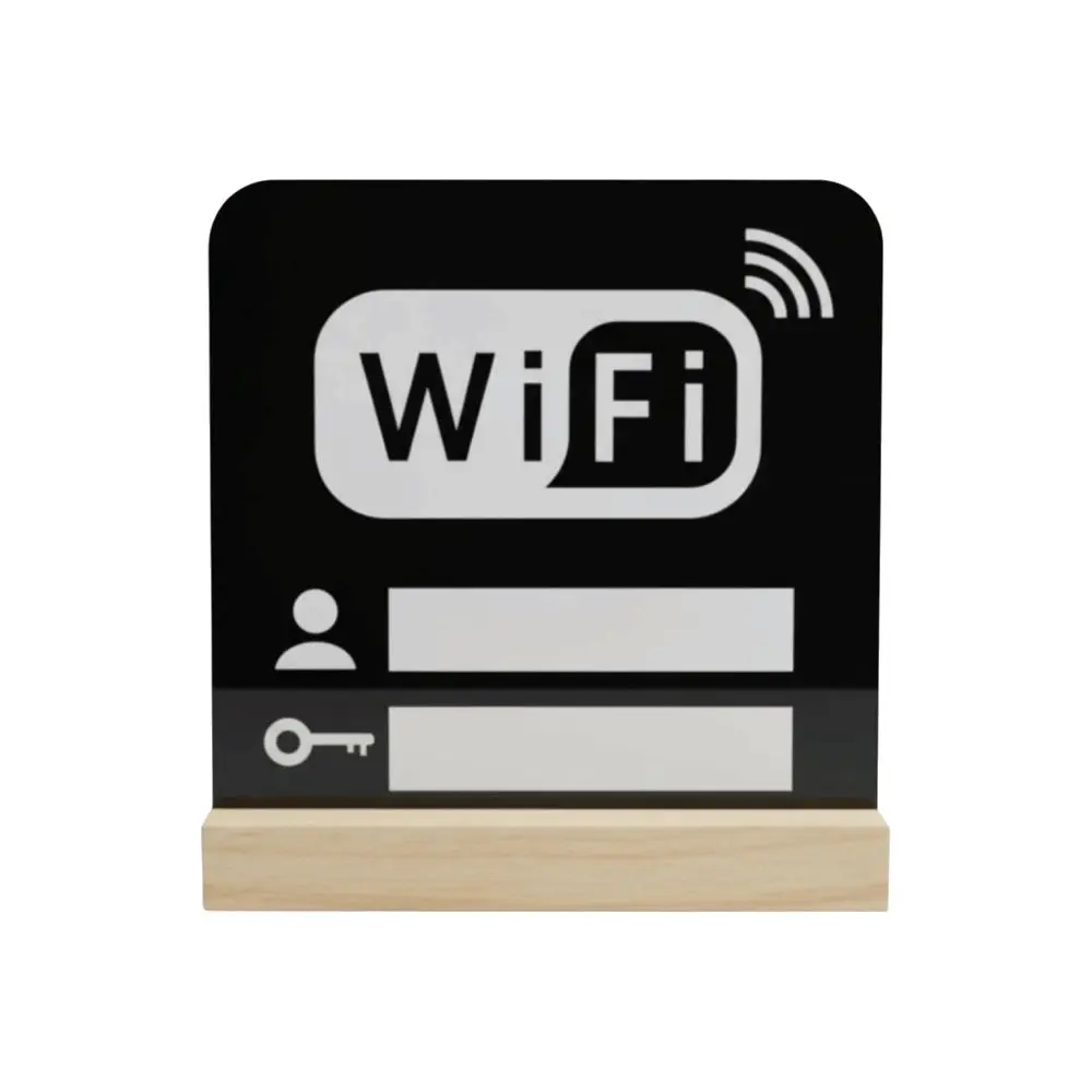 Acrylic Acrylic Mirror WiFi Sign Modern Style Freestanding Structure WiFi Password Display Sign WiFi Sign Notice Board