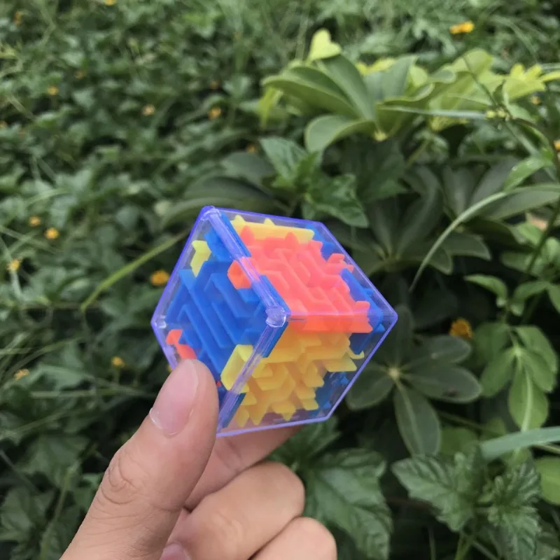 Mini labirinto 3D cubo magico puzzle trasparente a sei facce cubo di velocità cubi a sfera rotolante labirinto giocattoli per bambini giocattoli antistress
