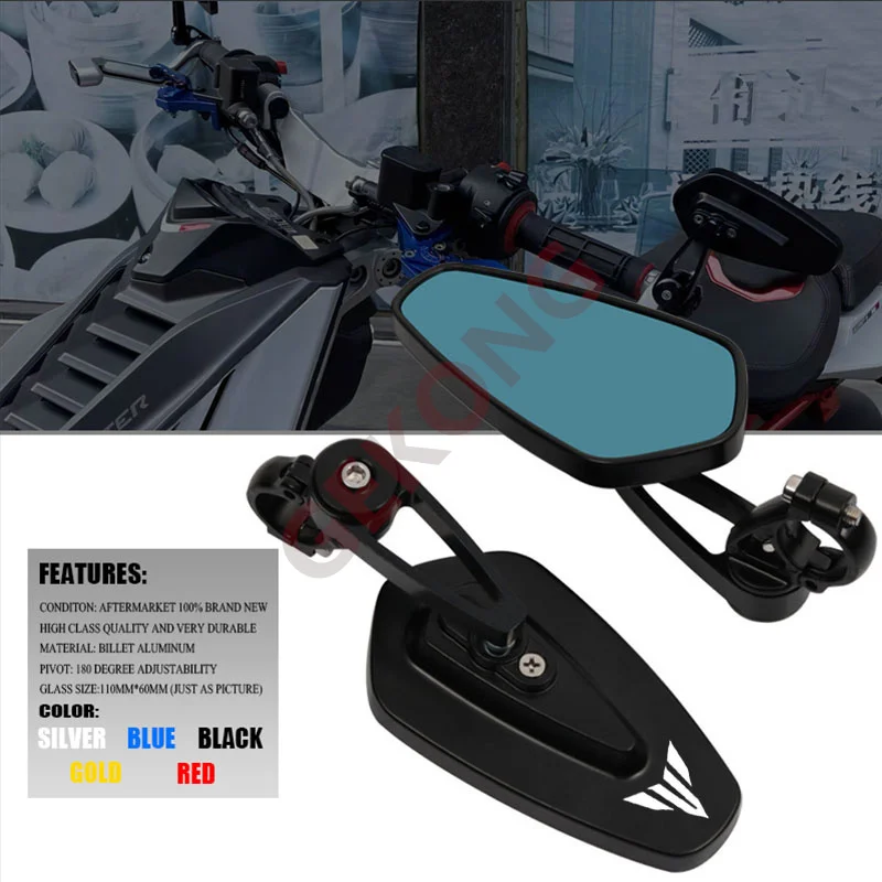 Motorcycle Grips End Rearview Side Mirror Fit For MT-01 MT-125 MT-25 MT-03 MT-07 MT-09 MT-10 TRACER