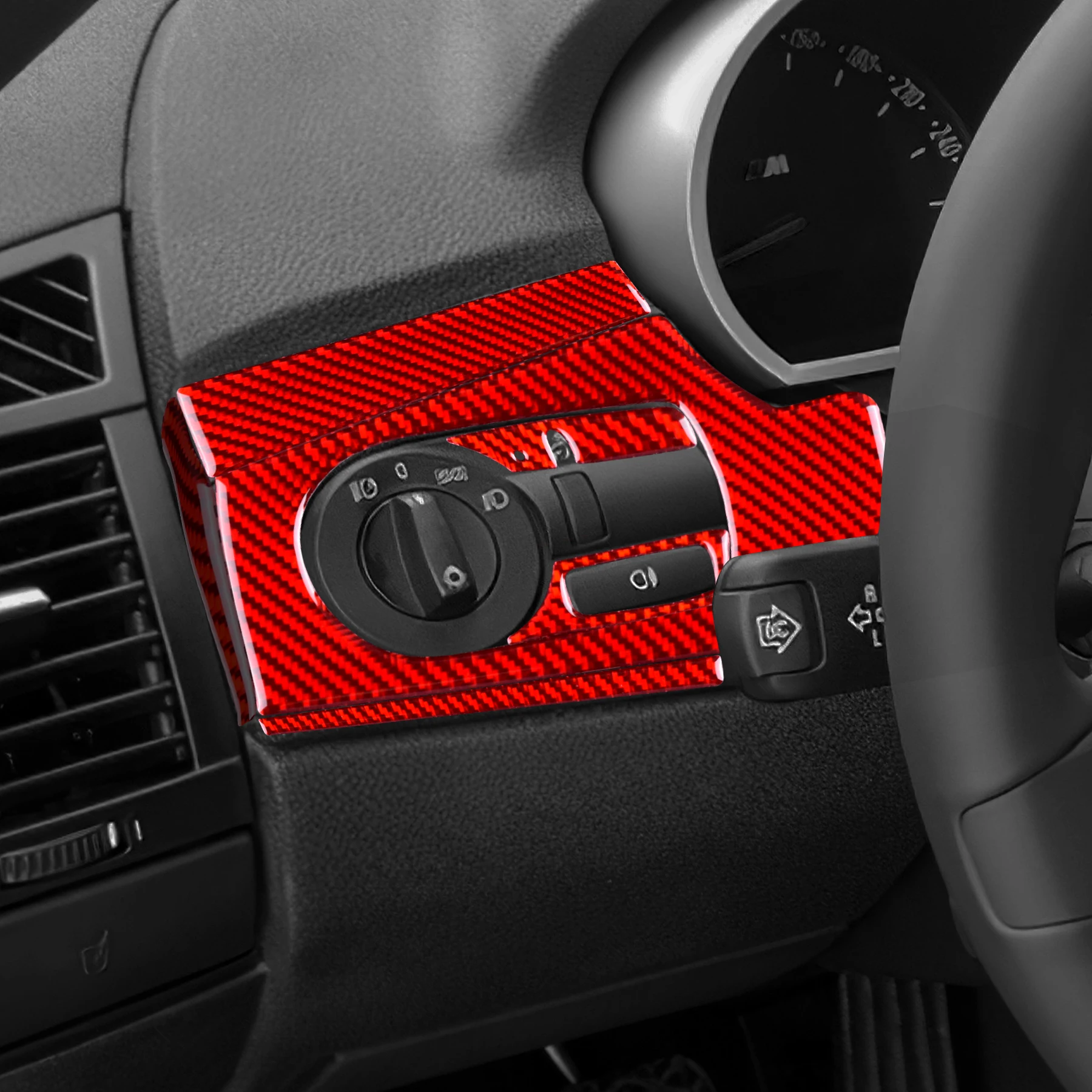LHD Carbon Fiber for BMW Z4 E85 E86 2003-2008 Accessories Car Headlight Switch Button Frame Panel Sticker Interior Trim Styling view 2