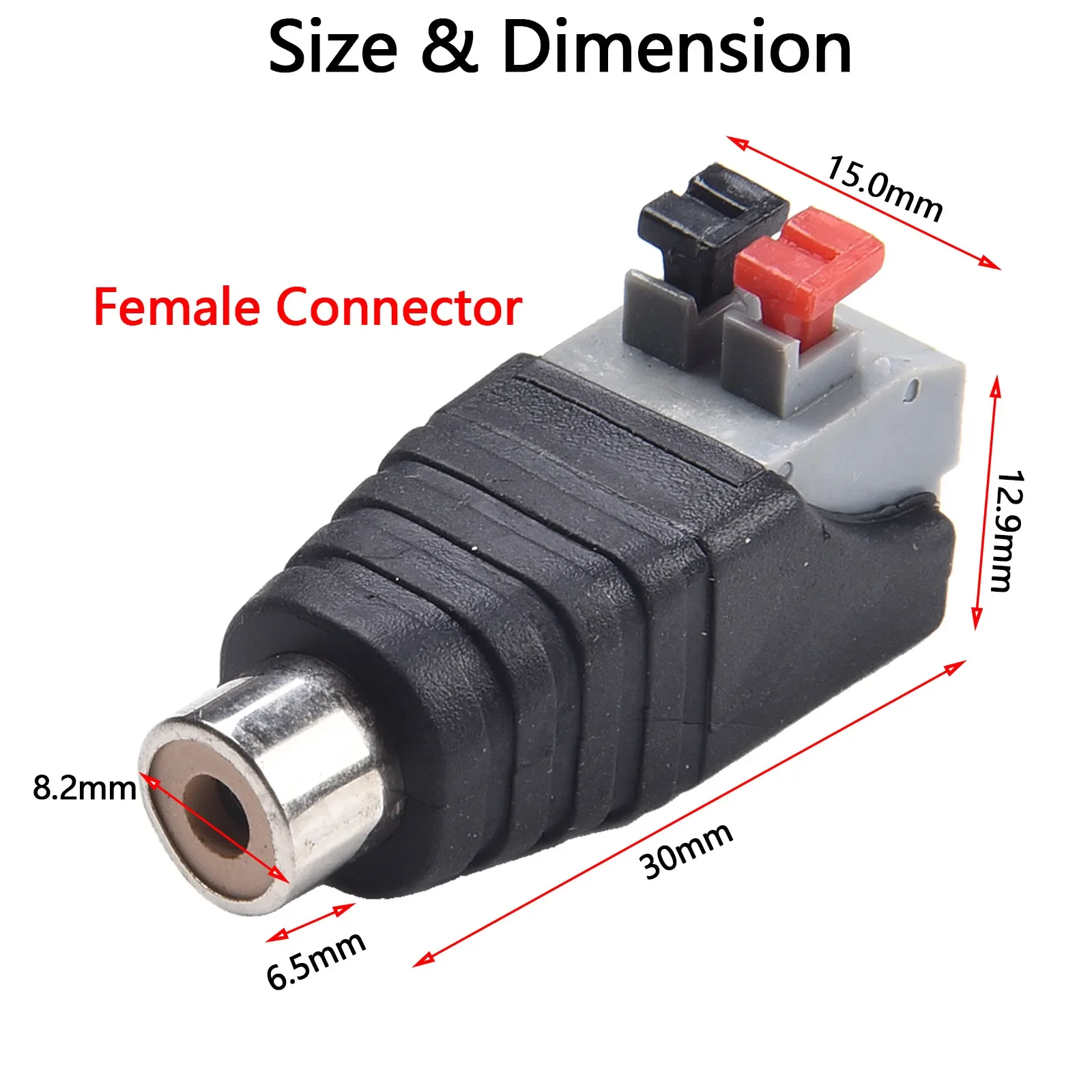 A/V Plug RC A Lotus Head Press Terminal Monitoring Accessories Welding-free Audio Connector Audio Male And Female Press Plugs