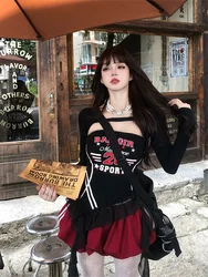 American Style Vintage Sweet Suit Woman Short Shawl Retro Print Irregular Slimming Tops Cute Red Y2k Shorts Lolita Kawaii Set