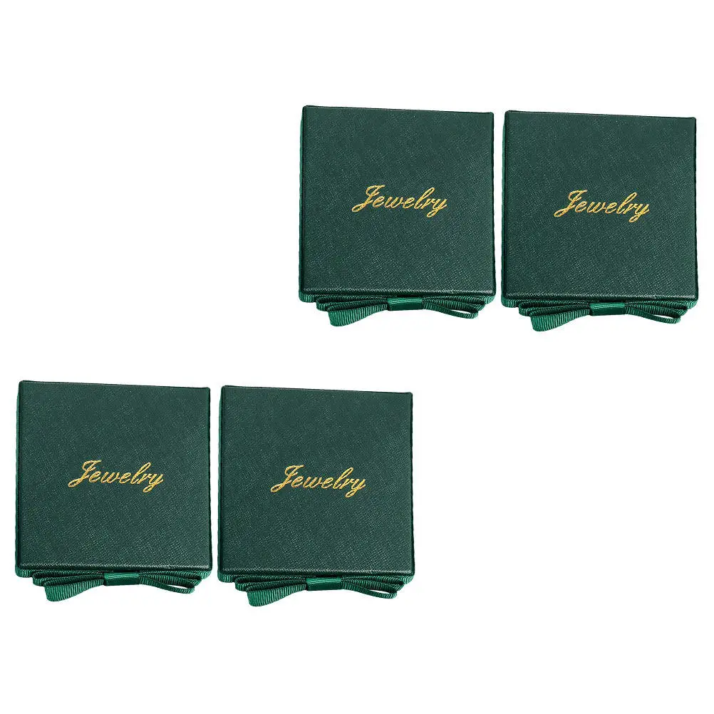 4Pcs Retro Dark Green Sturdy Jewelry Storage Holders for Rings Necklaces Earrings Pendants Compact Lightweight Protective