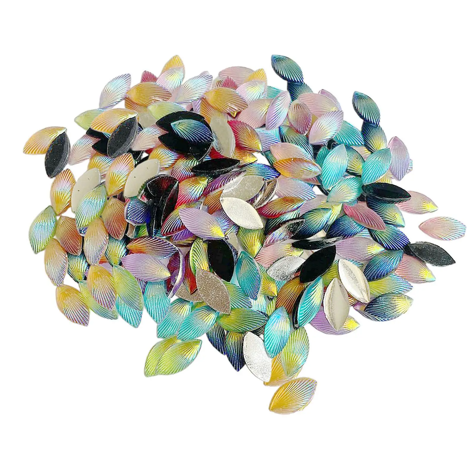 100x Assorted Colors Petal Rhinestone Shining for Art Crafts Shoes Cups