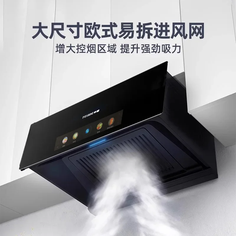 220V Peskoe Range Hood Powerful Suction Top Mounted Kitchen Extractor for Home Use