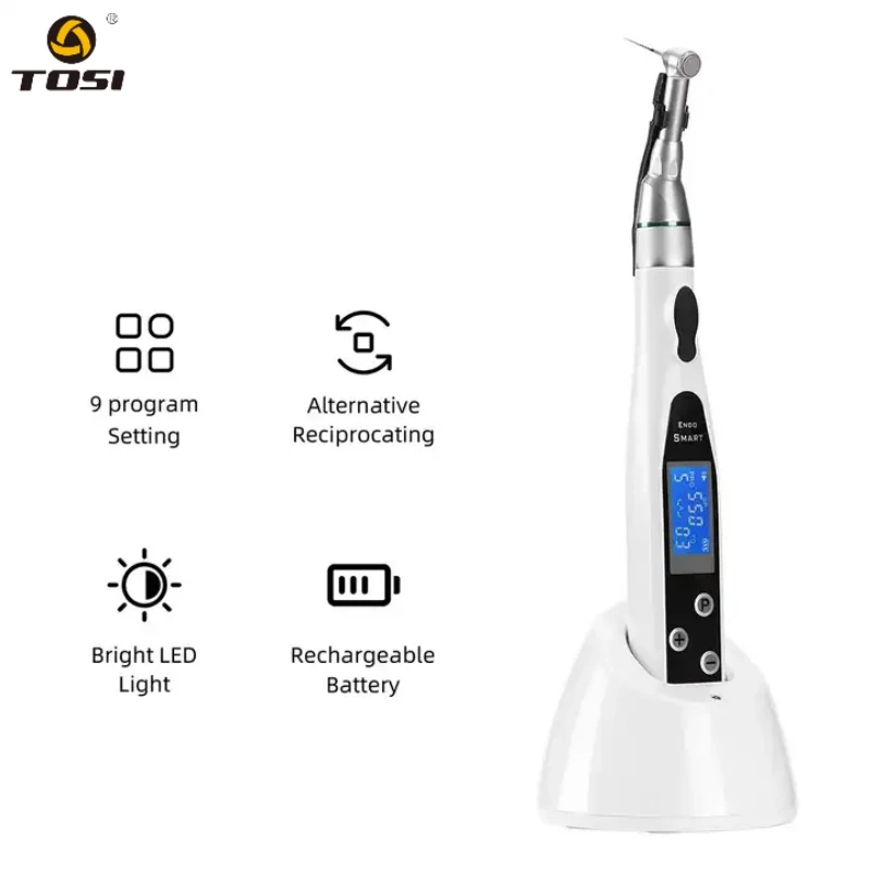 

TOSI Dental Wireless Endo Motor Smart With LED Lamp 16:1 Standard Contra Angle Low Speed Handpiece Dentistry Endodontic