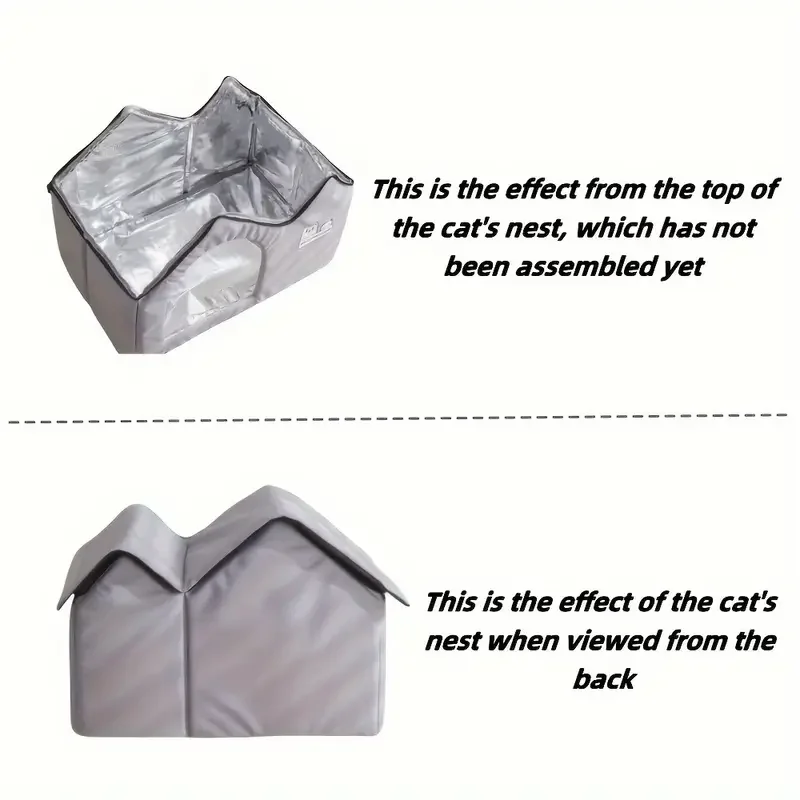 Removable Soft Cozy Weatherproof Cat House with door Safe Outdoor Shelter for Feral Cats Under 11.02LB