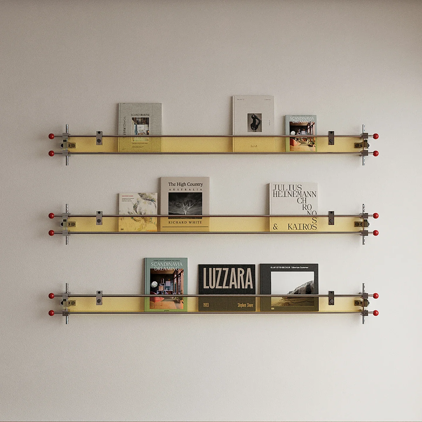 Acrylic optical axis magazine rack, background wall decoration, upper wall storage display rack, book and newspaper rack
