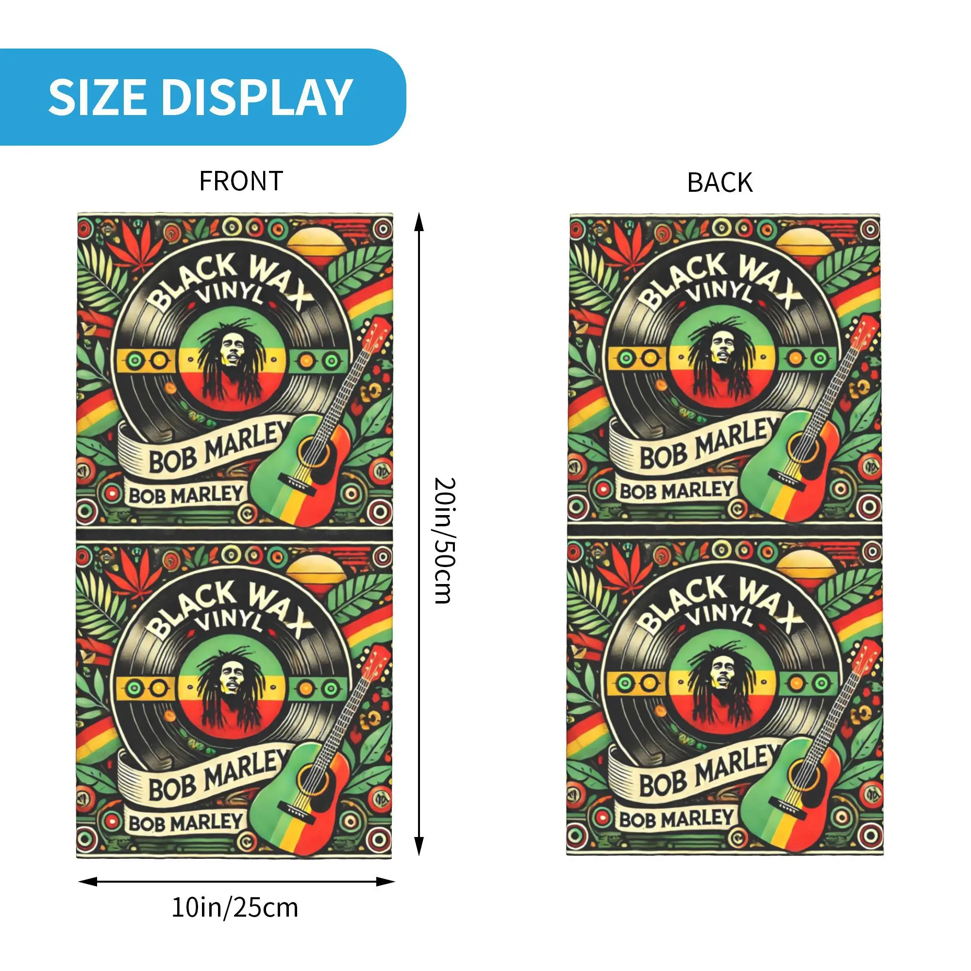 Bob Marley Reggae Bandana cubierta para el cuello bufanda envolvente estampada bufanda cálida para ciclismo deportes al aire libre Unisex adulto lavable