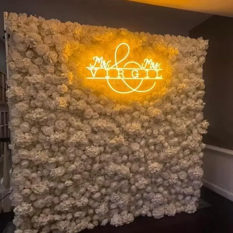 Mr e Mrs Sinal de néon Nome personalizado para casamento LED Pano de fundo Decoração de parede Decoração de recepção USB Presentes para aniversário