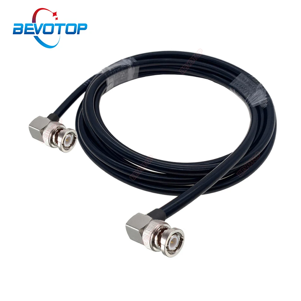 RG223 Cable BNC Male Right Angle to BNC Male Right Angle RF Cable 50 Ohm Crimp Connector Double Shielded Silver Plated 5M 10M