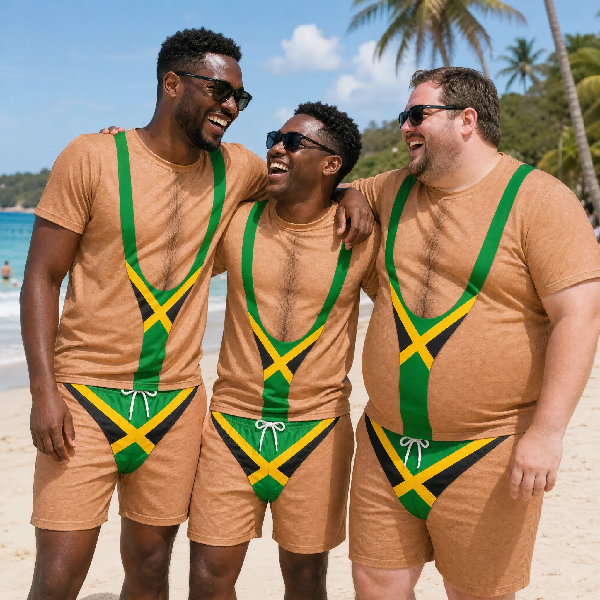 Conjunto de Camiseta y Pantalones Cortos para Hombre con Estampado Divertido de la Bandera de Jamaica, Cuello Redondo, Ideal para Fiestas en la Playa y Vacaciones de Verano