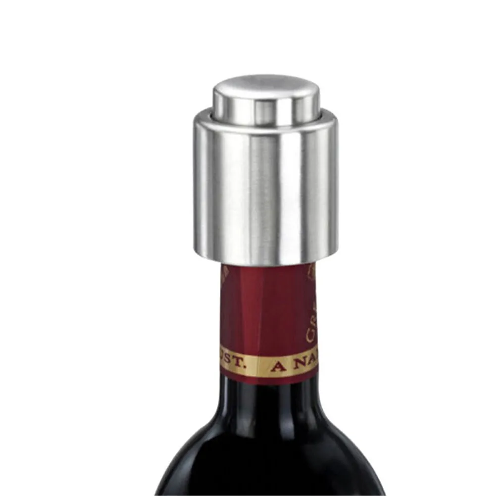 Stainless Steel Wine Bottle Stopper Vacuum Seal Plug Reusable Freshness Preserver Leakproof Saver Cap