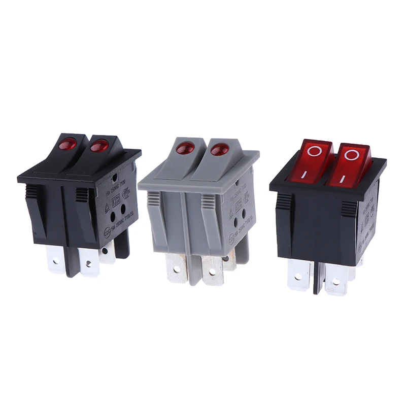 New Double Push Button Switch Rocker Switch Latching Rocker Switch For Oil Heater With LED Light On-Off