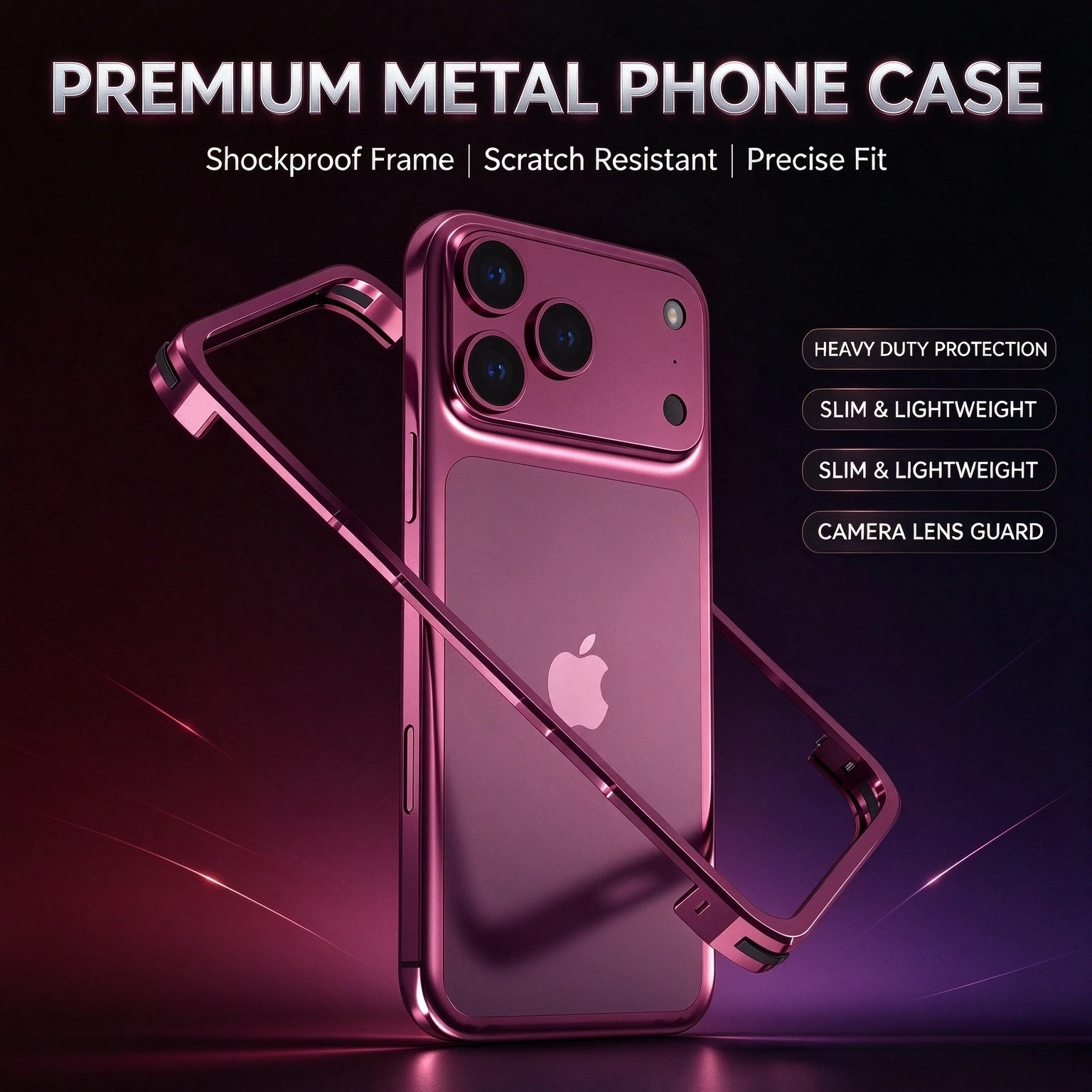 Metal Bumper Aluminum Frame Case - Casing Ponsel dengan Bingkai Logam Aluminium