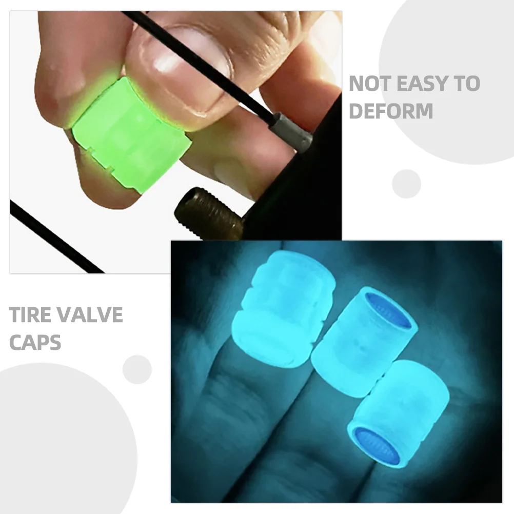 40pcs Caps Night Light Tire Stem Covers for Car Truck Plastic PP Valves Anti Dust Glow in Dark