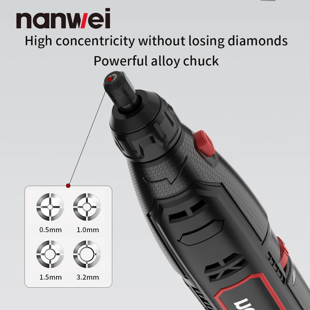 Nanwei Electric Grinding Machine Small Mini 12V Polishing Machine Jade Woodworking Carving Tool Polishing Tool Cutting