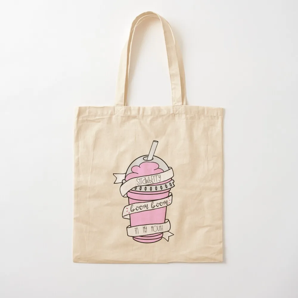 

Strawberry Boom Boom in My Mouth Tote Bag tote bag university bags for women Canvas bag Canvas Tote