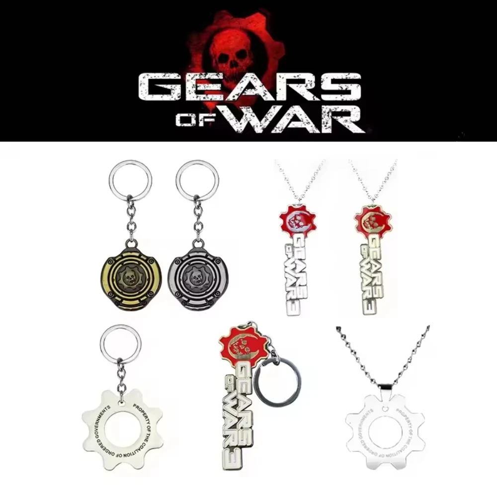 رائجة البيع لعبة التروس من الحرب المفاتيح آلة الحرب قلادة الفولاذ المقاوم للصدأ رد الفعل فرن قلادة للرجال النساء المشجعين هدية #2