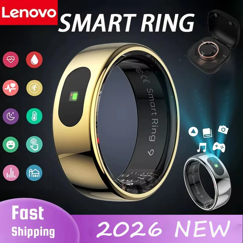 レノボ新しいスマートリング-bluetooth-ヘルスモニター心拍数血中酸素睡眠ボディコントロール防水スポーツリング-android-ios-用