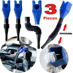 3Pcs Foldable Car Refueling Funnel Plastic Gasoline Refueling Oil Funnel for Car Motorcycle Engine Filling Tool Auto Accessories