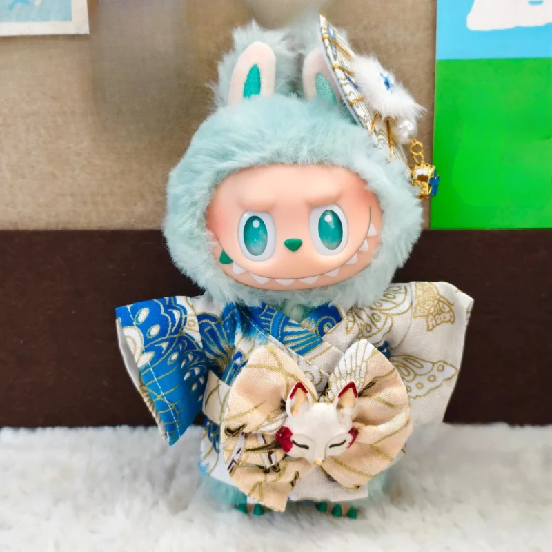 

Для 10,5 см Labubu 4,0 мини-кукла с узором Сакуры, кимоно с мотивом бабочки, традиционный японский наряд, аксессуары для кукол, подарок