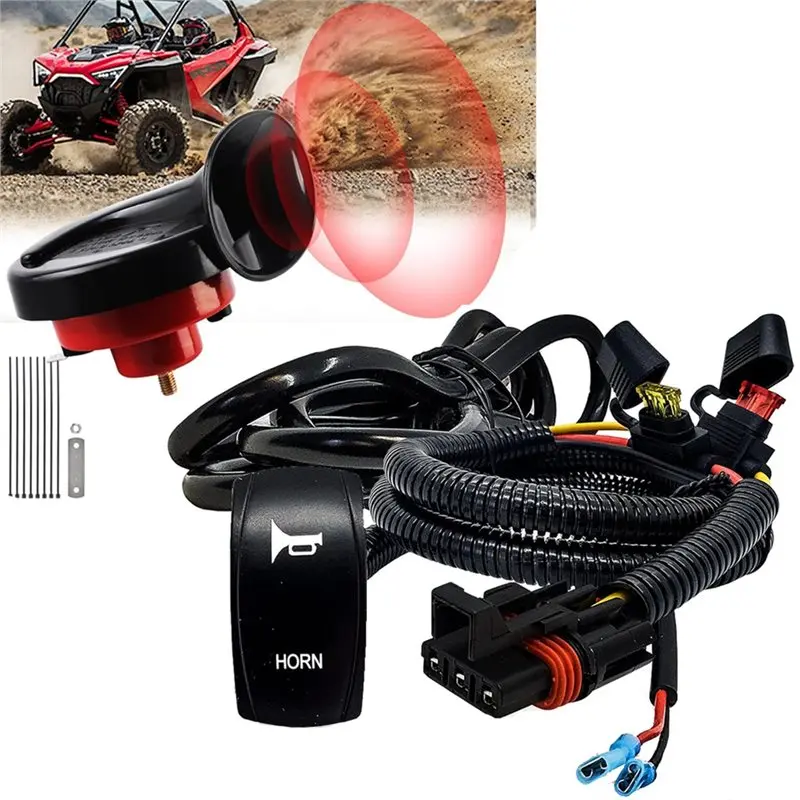 NEW HOT in Stock-For Polaris RZR, Ranger, PRO XP Compatible UTV ATV Horn Wiring Harness Relay Kit- Universal Loud SXS Horn Kit