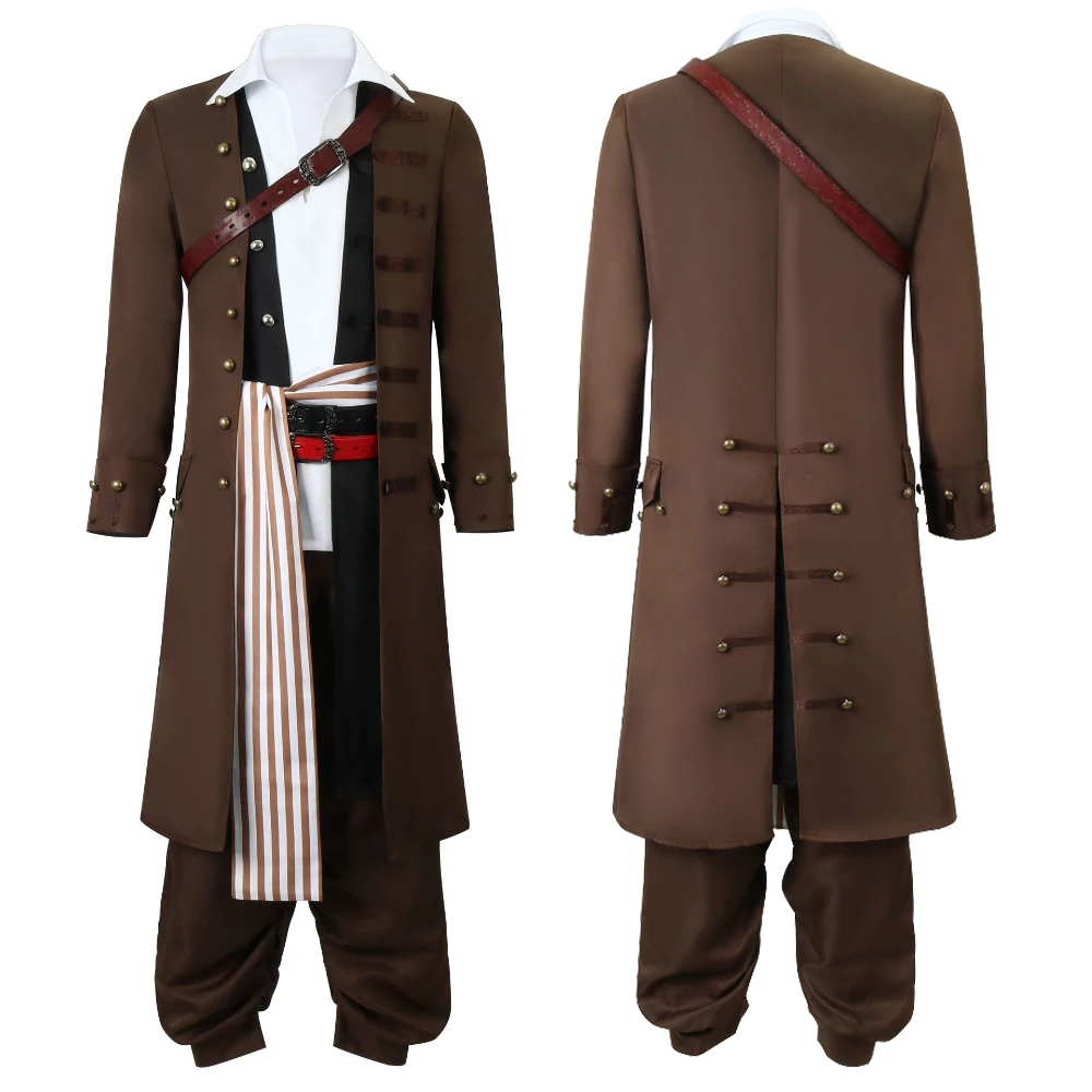 

Movie Pirate Cosplay Costume Full Sets Pants Coat Uniform for Adult Outfit Halloween Carnival Party Performance Clothes Roleplay
