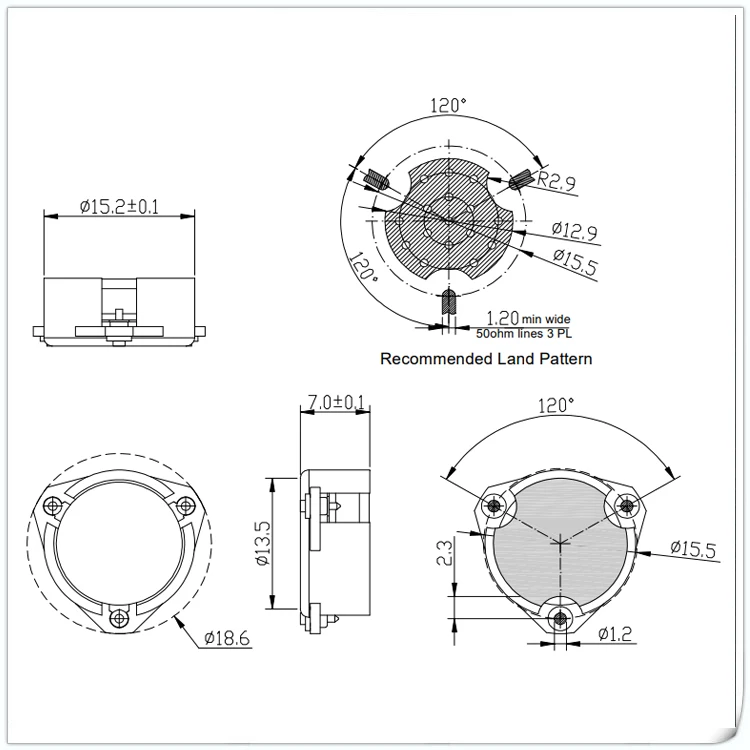 SMD Diameter 15 SMD Series Microwave RF Circulator Frequency 900-4000MHz