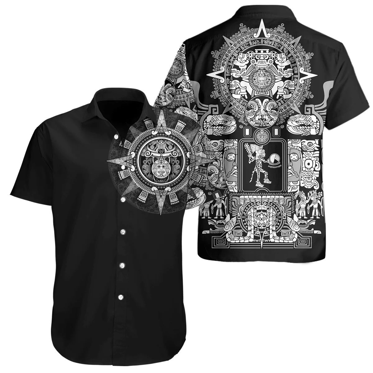 

Mexico Aztec 3D Beach Hawaiian Newest Summer Men Shirt Short Sleeve Shirt Streetwear Oversized 5XL Camisa Social Chemise Homme