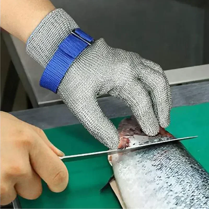 Cut Resistant Gloves ANSI A5 Stainless Steel Mesh, Anti-Cut Proof Butcher Gloves for Meat Processing & Protection