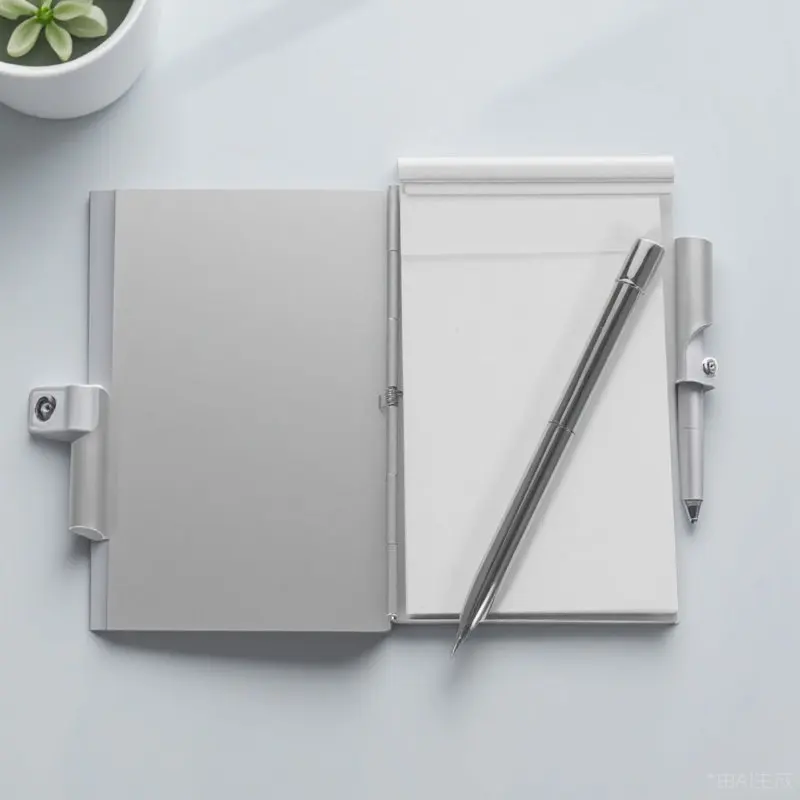 

Aluminum Alloy Notepad Small Pocket Notebook Metal Shell Memo Pad Neat Double Coil Binding for Reading Page Markers School