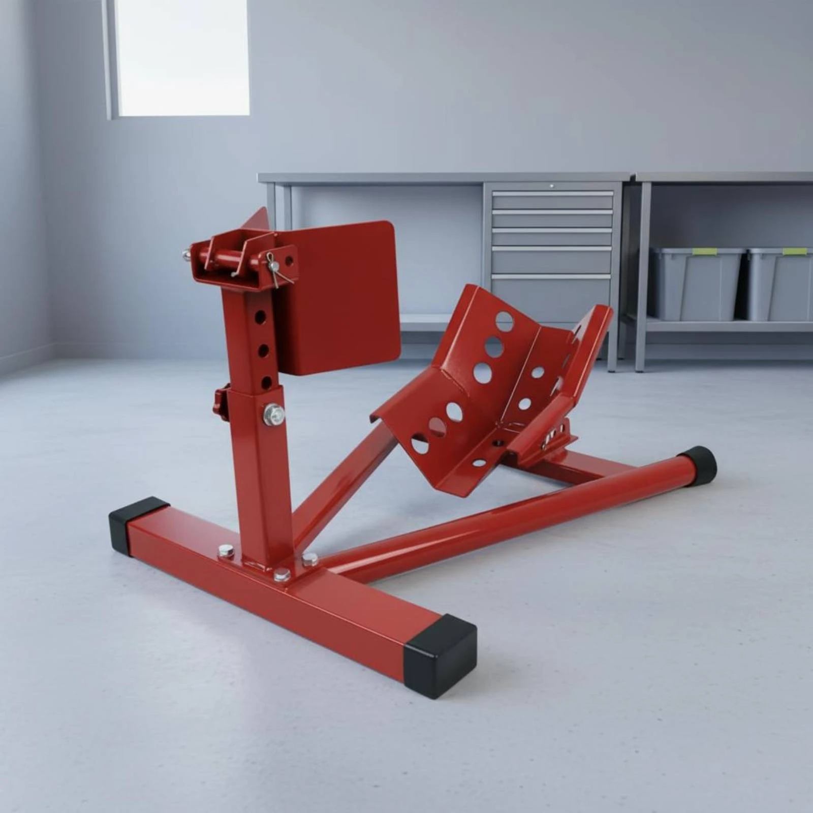 Motorcycle Front Wheel Stand Metal Front Wheel Lifting Support Motorcycle Parking Stand Painted Finish Garage Tool